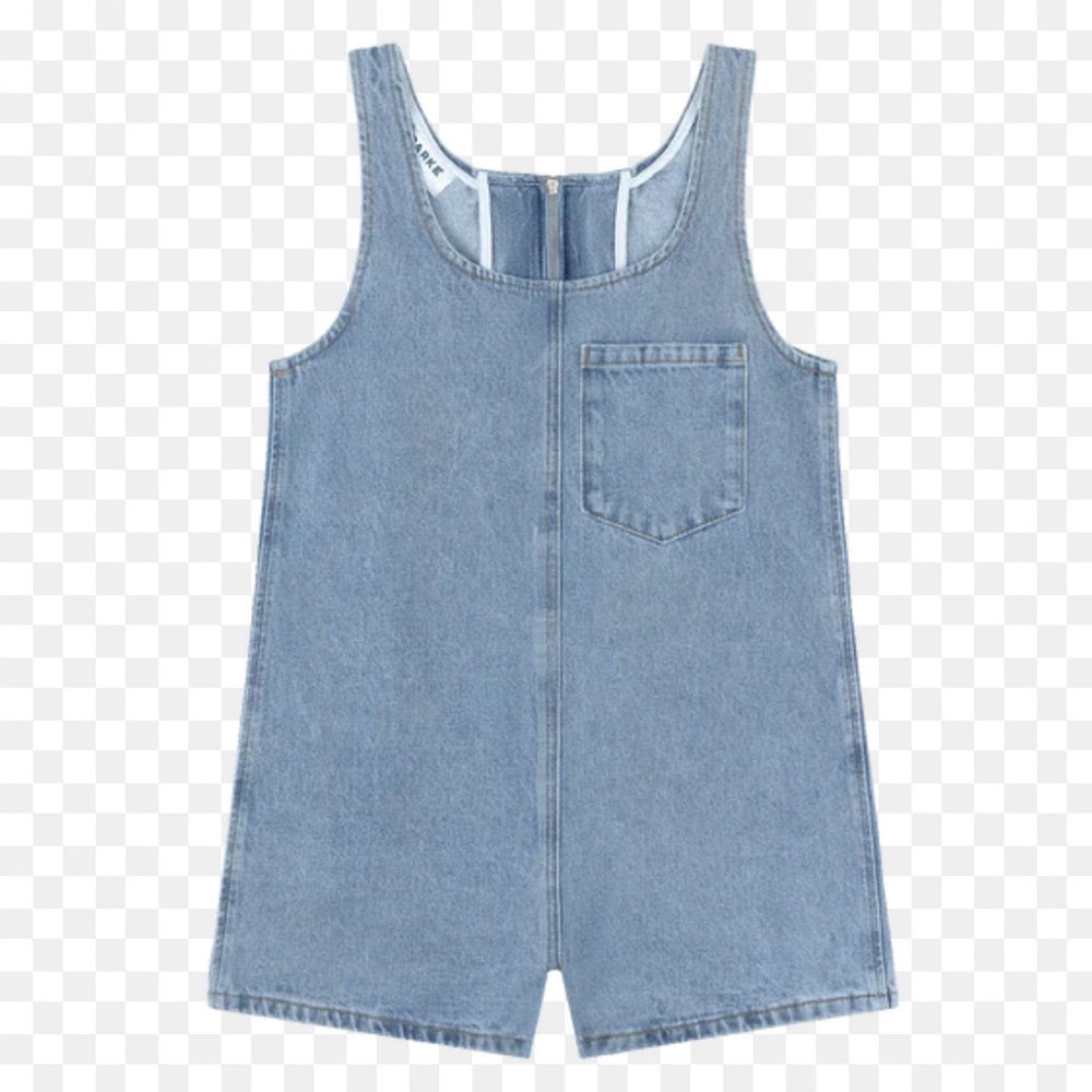 Parke tank top denim romper onesie vintage wash NWOT
